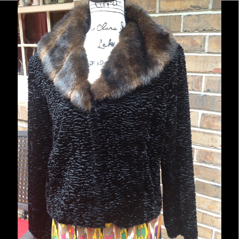 White House Black Market Persian faux fur jacket.
